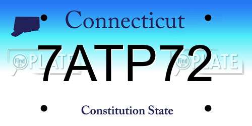 7ATP72 Connecticut License Plate