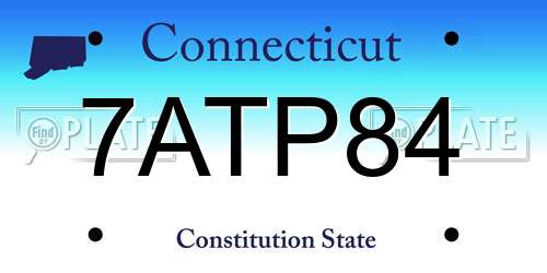 7ATP84 Connecticut License Plate