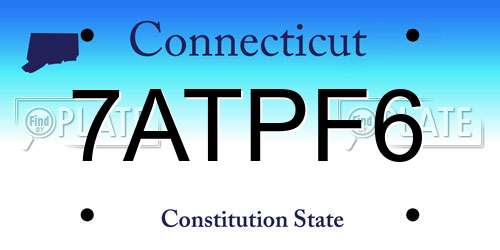7ATPF6 Connecticut License Plate