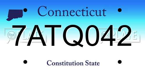 7ATQ042 Connecticut License Plate
