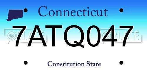7ATQ047 Connecticut License Plate