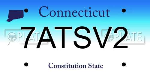 7ATSV2 Connecticut License Plate