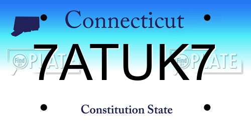7ATUK7 Connecticut License Plate