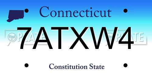 7ATXW4 Connecticut License Plate