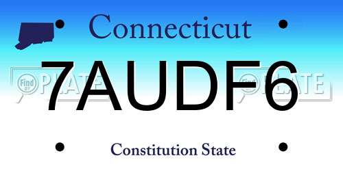 7AUDF6 Connecticut License Plate