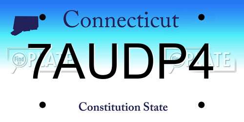 7AUDP4 Connecticut License Plate