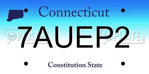 7AUEP2 Connecticut License Plate