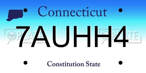 7AUHH4 Connecticut License Plate
