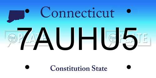 7AUHU5 Connecticut License Plate