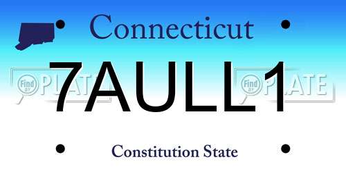 7AULL1 Connecticut License Plate