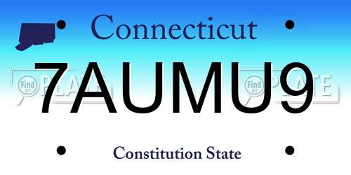 7AUMU9 Connecticut License Plate