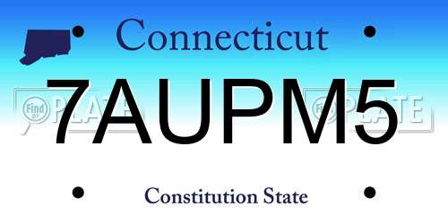 7AUPM5 Connecticut License Plate