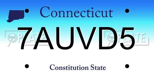 7AUVD5 Connecticut License Plate
