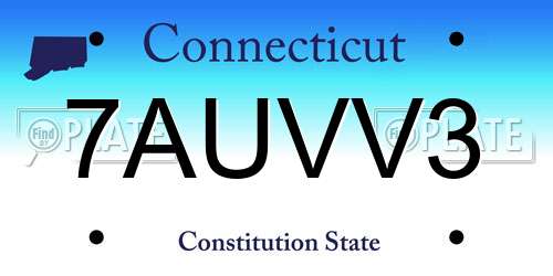 7AUVV3 Connecticut License Plate