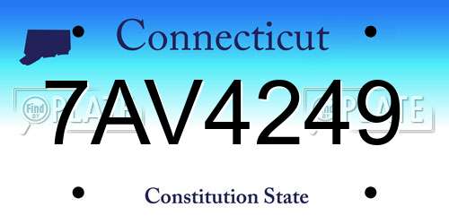 7AV4249 Connecticut License Plate