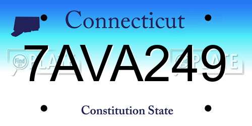 7AVA249 Connecticut License Plate