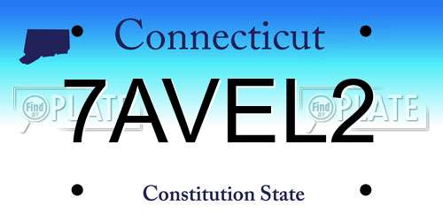7AVEL2 Connecticut License Plate
