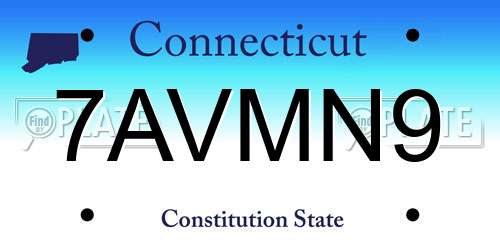 7AVMN9 Connecticut License Plate
