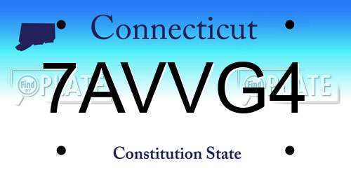 7AVVG4 Connecticut License Plate