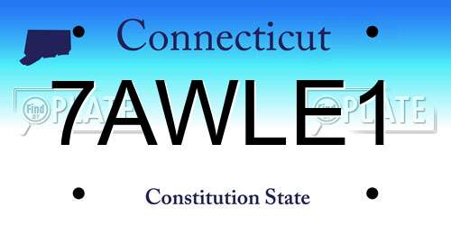 7AWLE1 Connecticut License Plate