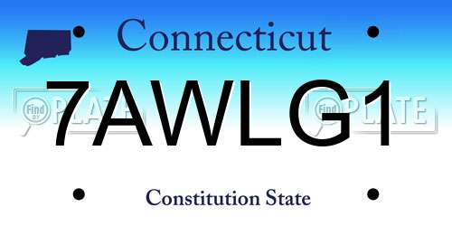 7AWLG1 Connecticut License Plate