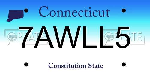 7AWLL5 Connecticut License Plate