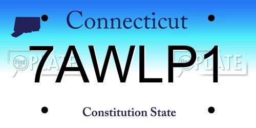 7AWLP1 Connecticut License Plate