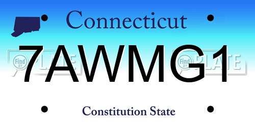 7AWMG1 Connecticut License Plate