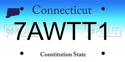 7AWTT1 Connecticut License Plate