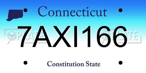7AXI166 Connecticut License Plate