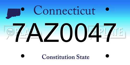 7AZ0047 Connecticut License Plate