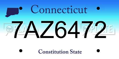 7AZ6472 Connecticut License Plate