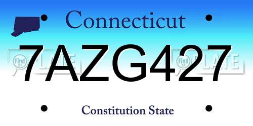 7AZG427 Connecticut License Plate