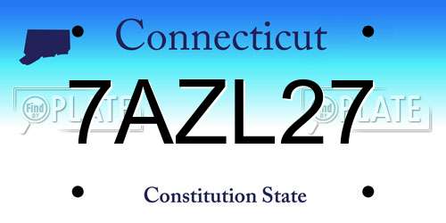 7AZL27 Connecticut License Plate
