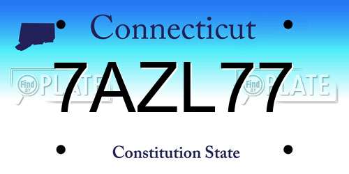 7AZL77 Connecticut License Plate