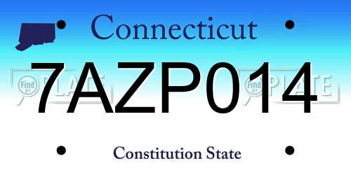 7AZP014 Connecticut License Plate