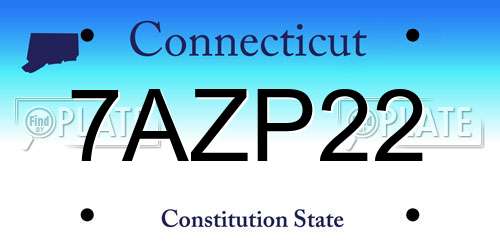 7AZP22 Connecticut License Plate