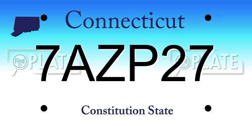 7AZP27 Connecticut License Plate