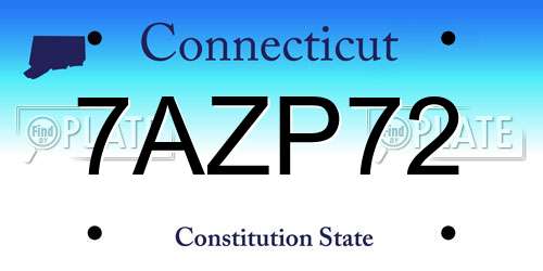 7AZP72 Connecticut License Plate