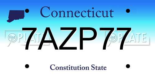 7AZP77 Connecticut License Plate
