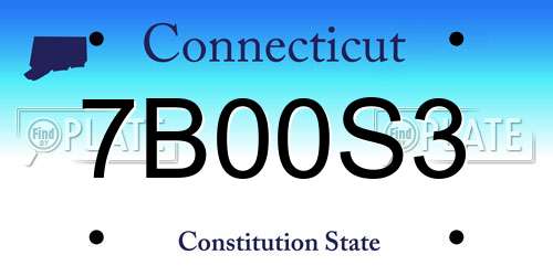 7B00S3 Connecticut License Plate