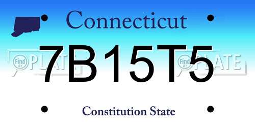 7B15T5 Connecticut License Plate