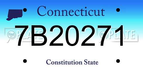 7B20271 Connecticut License Plate