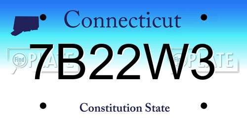 7B22W3 Connecticut License Plate
