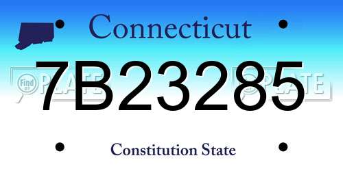 7B23285 Connecticut License Plate