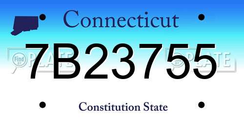 7B23755 Connecticut License Plate