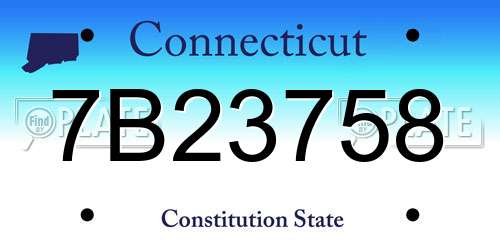 7B23758 Connecticut License Plate