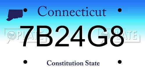 7B24G8 Connecticut License Plate