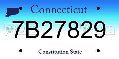 7B27829 Connecticut License Plate