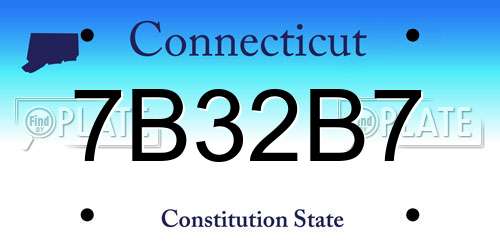 7B32B7 Connecticut License Plate